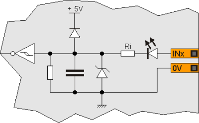 Digital input with led internal diagram.