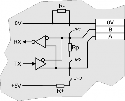 Internal wiring diagram of RS485